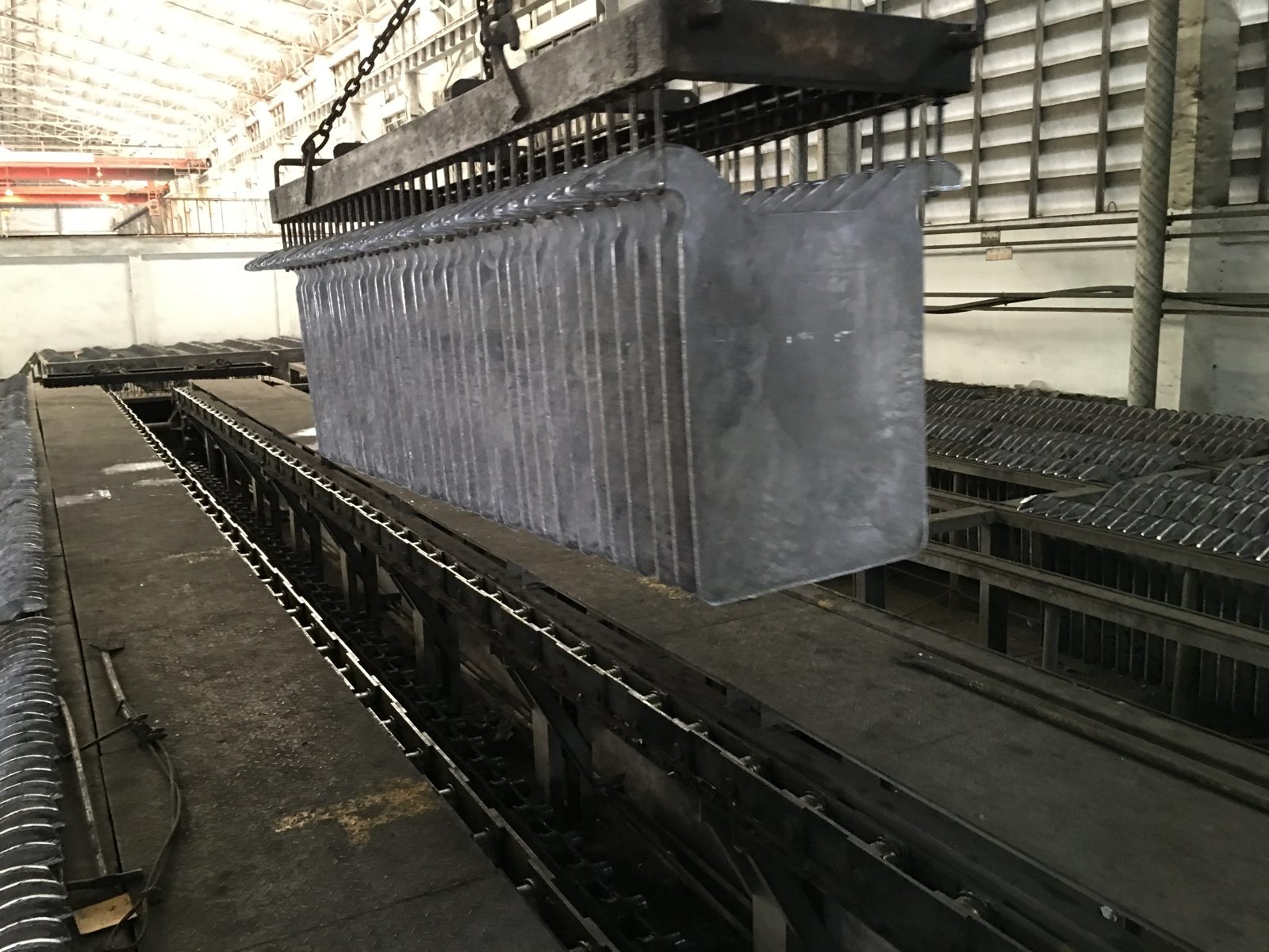 Cathode lifted from an electrolytic refining cell