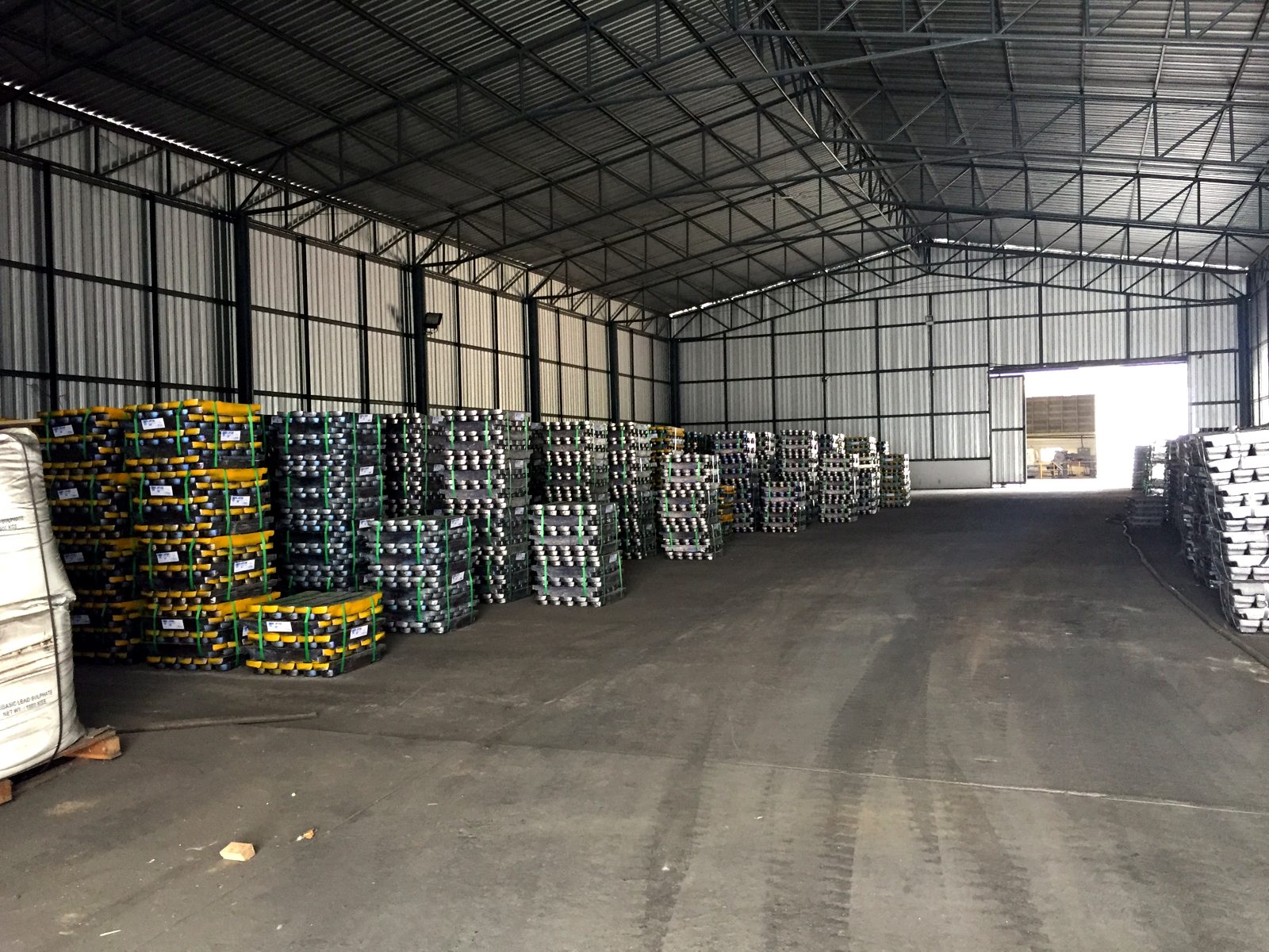 Finished lead bundles in the warehouse